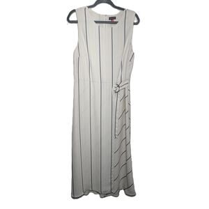 Women's Vince Camuto Maxi Dress Cream W/ Gray Stipe Size 14